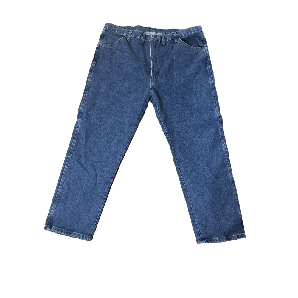 Rustler Regular Fit Straight Leg Jeans Men's 44x30 Blue Medium Stone Extra Ruged